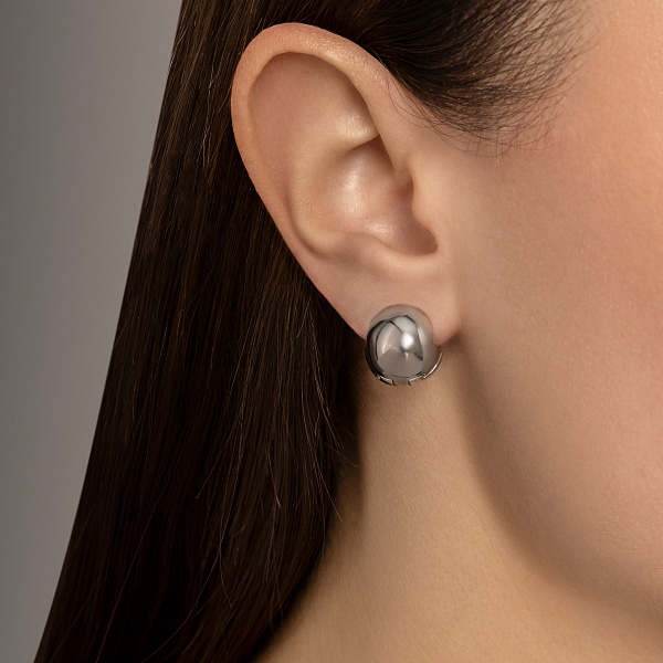 Серебряные серьги без камней (арт. 7502/10284) – изображение 2