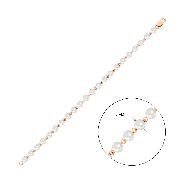 Золотой браслет с жемчугом (арт. 341402) – изображение 6