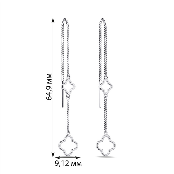 Серебряные серьги-протяжки (арт. 7502/С2/1040) – изображение 2