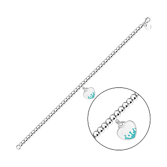 Серебряный браслет Сердце с эмалью (арт. 7509/5173ебрз)