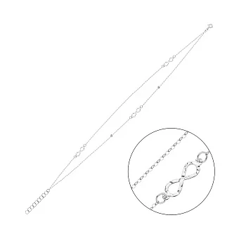 Золотой браслет на ногу Бесконечность (арт. 326932бн)