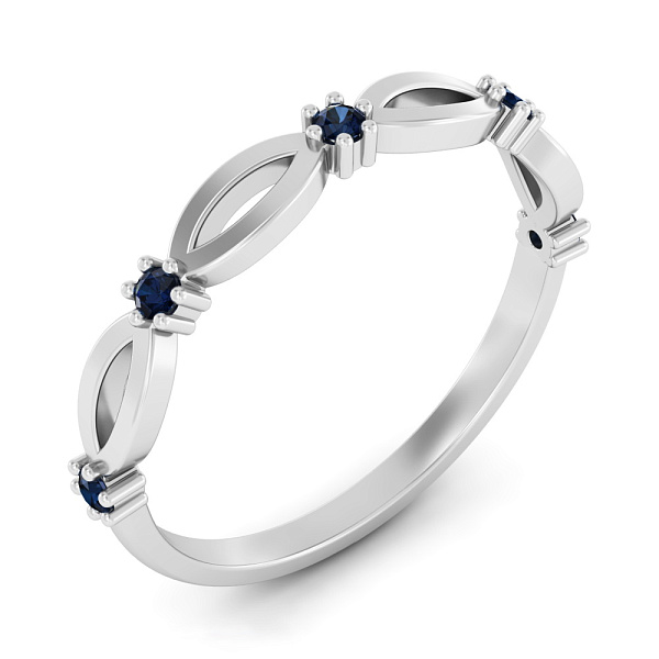 Каблучка з білого золота з сапфірами (арт. 141289Пбс) – зображення 1