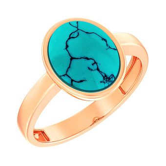 Золотое кольцо с бирюзой (арт. 141146ПюЗ)