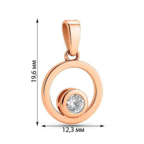 Золотая подвеска с фианитом (арт. 440432) – изображение 3