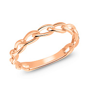 Кольцо золотое "Звенья" в красном цвете металла (арт. 155553)