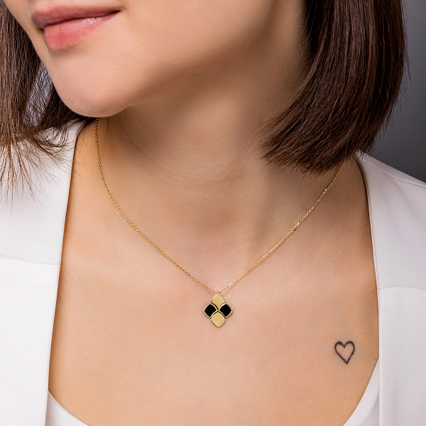 Золоте кольє Francelli з оніксом (арт. 352718жо) – зображення 2