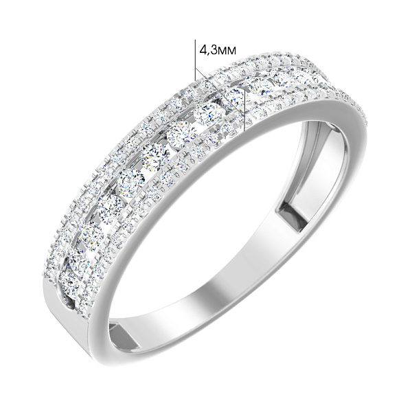 Каблучка з білого золота з доріжками з діамантів (арт. К011312050б) – зображення 6