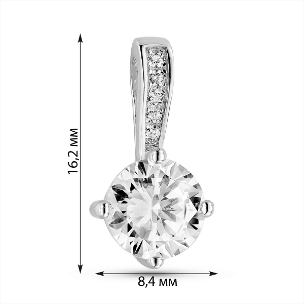 Серебряный кулон с фианитами (арт. 7503/2186694) – изображение 2
