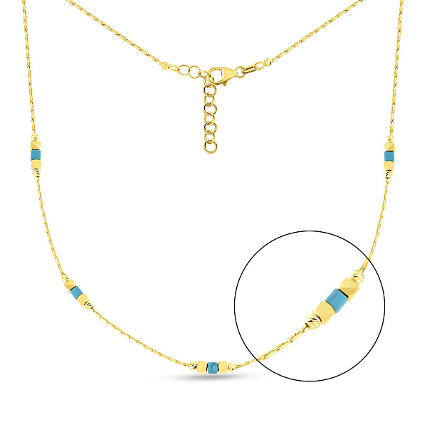 Золотое колье с бирюзой Francelli (арт. 352954жБ) – изображение 1