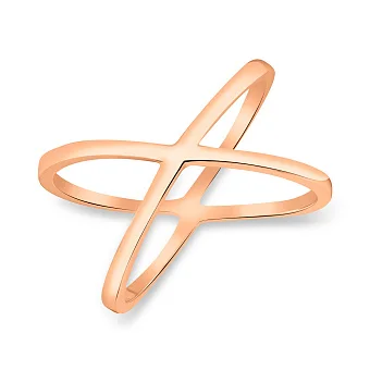 Переплетенное двойное кольцо из красного золота (арт. 155441)