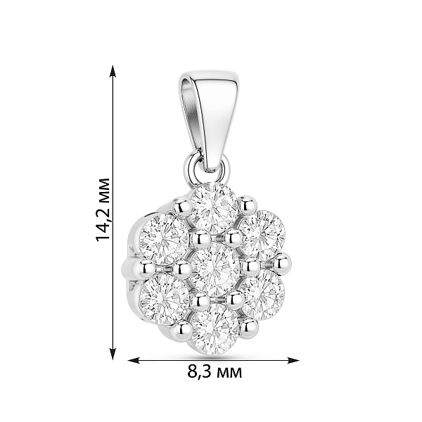 Серебряный кулон с фианитами (арт. 7503/4858) – изображение 2