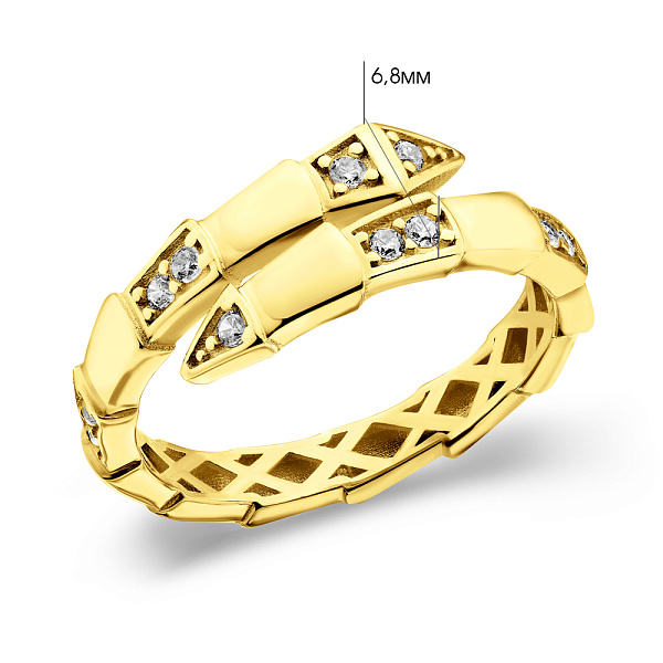 Золотое кольцо Змея (арт. 156374ж) – изображение 2