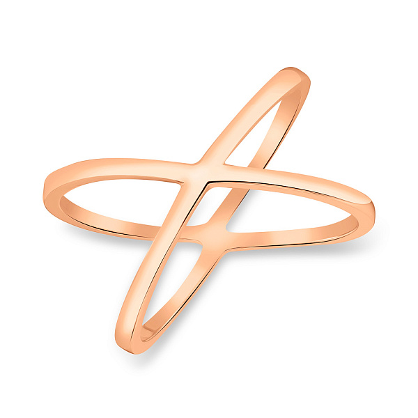 Переплетена подвійна каблучка з червоного золота (арт. 155441) – зображення 1