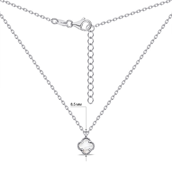 Серебряное колье Клевер с перламутром (арт. 7507/1160/6п) – изображение 3