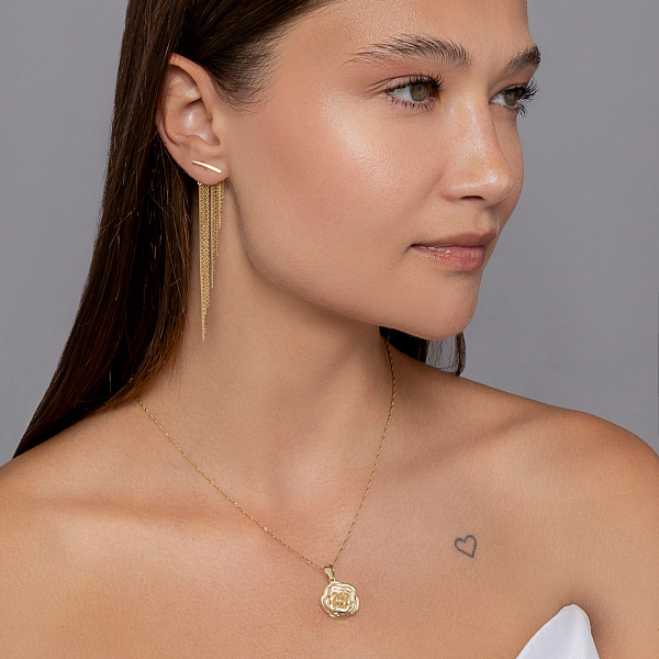 Длинные золотые серьги Francelli (арт. 1092047ж) – изображение 4