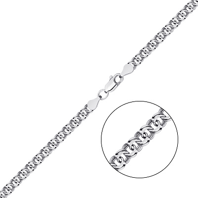 Ланцюг зі срібла плетіння подвійний бісмарк (арт. 03020436ч)