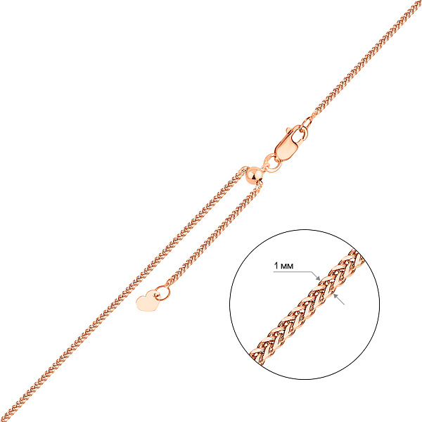 Золотий ланцюг плетіння Спіга квадратна з регулюванням довжини (арт. ц303504рз) – зображення 6
