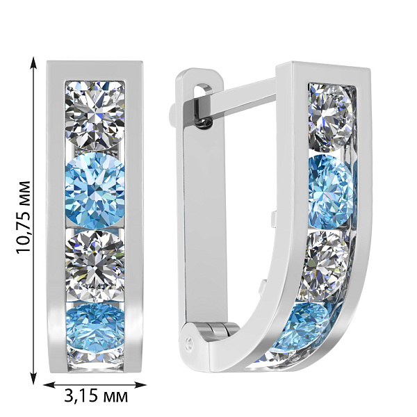 Детские золотые серьги с фианитами (арт. 110122бг) – изображение 2