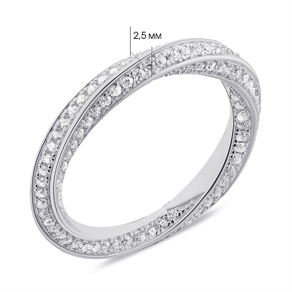 Кольцо серебряное с фианитами (арт. 7501/5952) – изображение 2