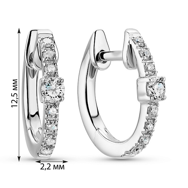 Золотые серьги кольца с бриллиантами (арт. С341312020б) – изображение 4