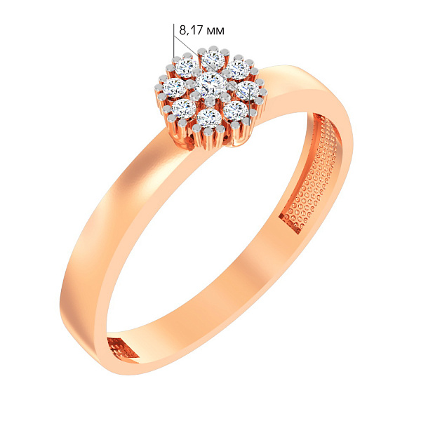 Золотое кольцо с фианитами (арт. 144200) – изображение 2