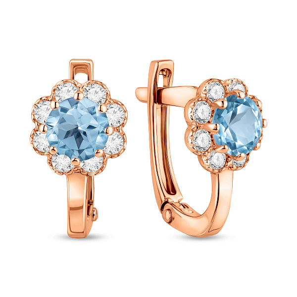 Дитячі золоті сережки з блакитними фіанітами (арт. 110511г) – зображення 1