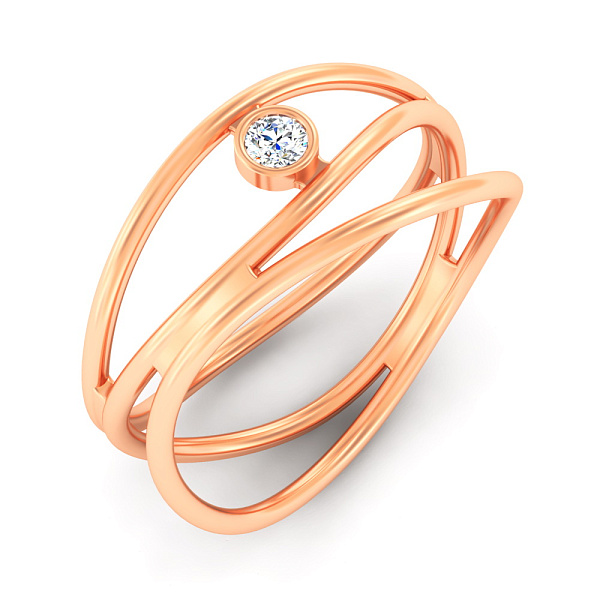 Золотое кольцо с бриллиантом (арт. К011397005) – изображение 1