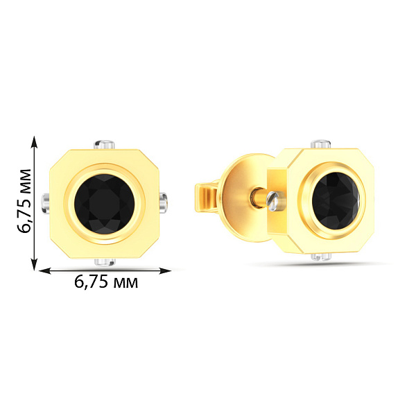 Золотые серьги с фианитами (арт. 1101100жч) – изображение 5