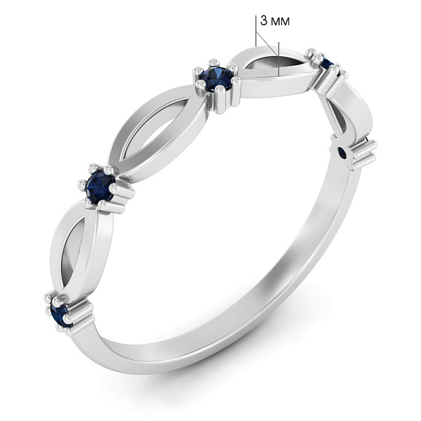 Каблучка з білого золота з сапфірами (арт. 141289Пбс) – зображення 2