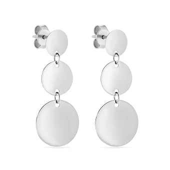 Сережки "Монети" з білого золота без каміння (арт. 107879/2б)