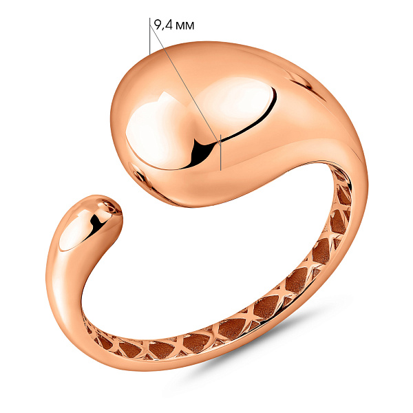 Каблучка з червоного золота Крапля (арт. 1401124) – зображення 5
