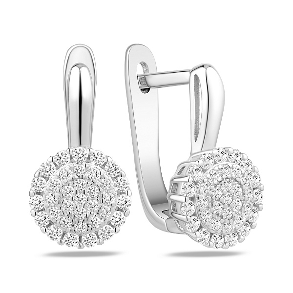 Серебряные серьги с россыпью фианитов (арт. 7502/10291) – изображение 1