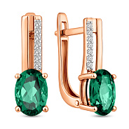 Сережки золоті з кварцом і фіанітами (арт. 111135Пз)