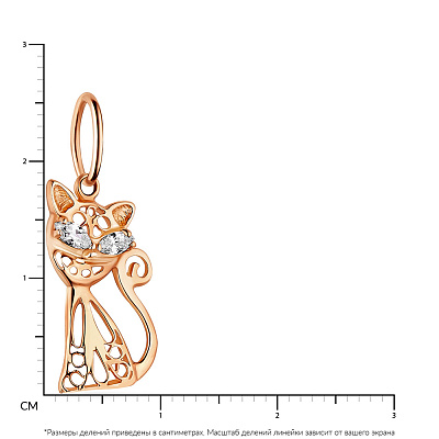 Золота підвіска «Котик» з фіанітами (арт. 423092)
