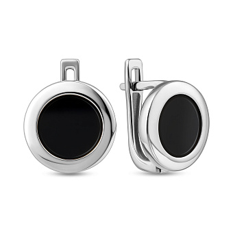 Сережки Лýна з білого золота з емаллю (арт. 111145бч)