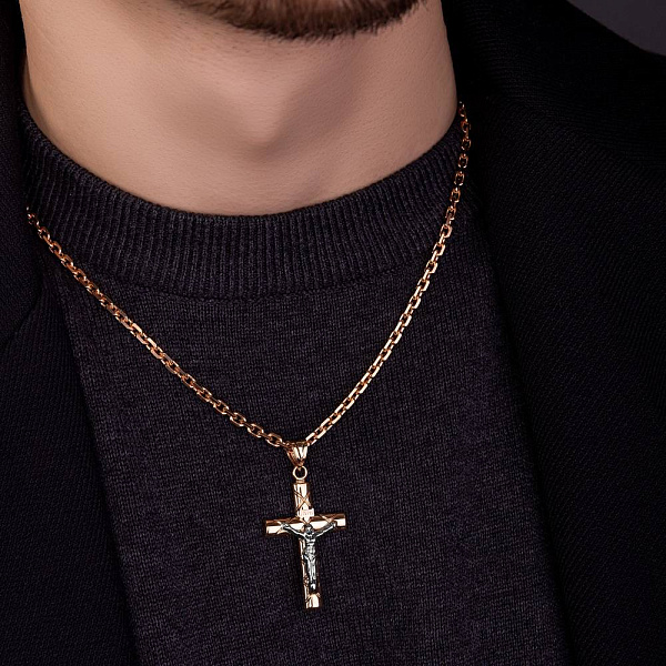 Золотой крестик с распятием (арт. 500671) – изображение 2