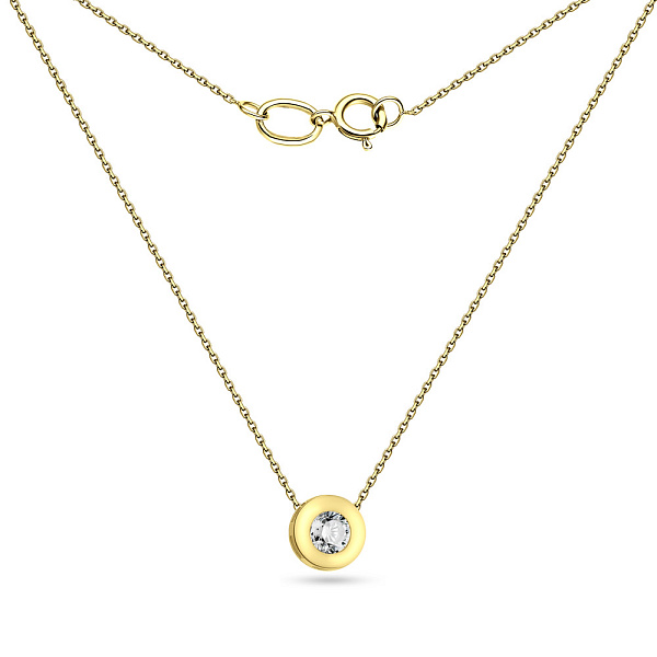 Колье из желтого золота с фианитом (арт. 350547/2ж) – изображение 2