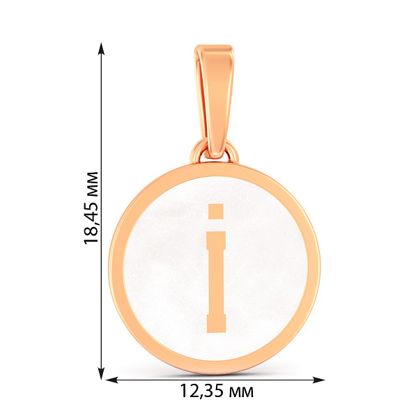 Золотой кулон Буква І с эмалью (арт. 440990еп) – изображение 2