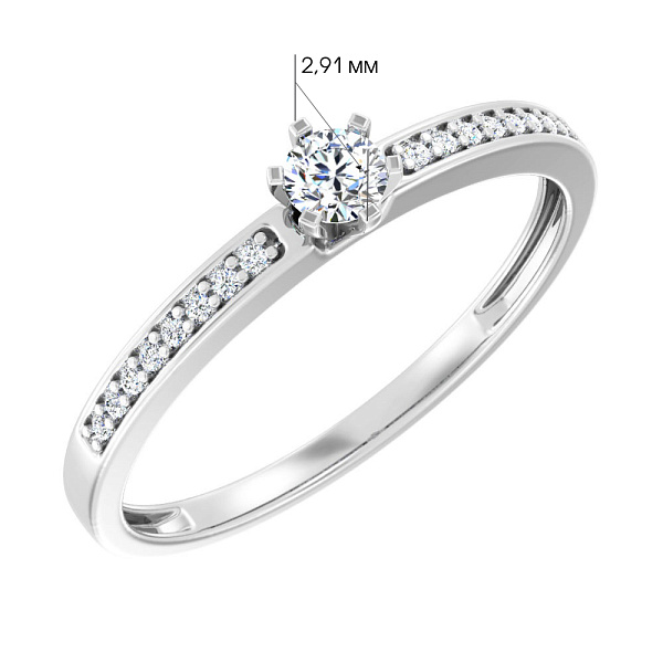 Кольцо золотое с бриллиантами (арт. К011130020б) – изображение 2