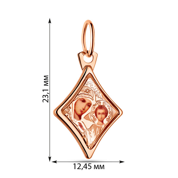 Ладанка з червоного золота "Богородиця" (арт. 400800К) – зображення 2