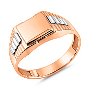 Фото Печатка из красного золота без камней (арт. 170043)