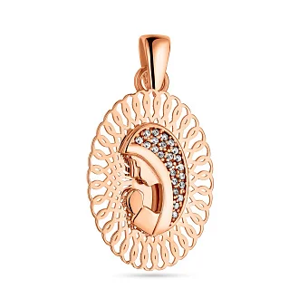 Ладанка з червоного золота з розсипом каміння (арт. 424635)