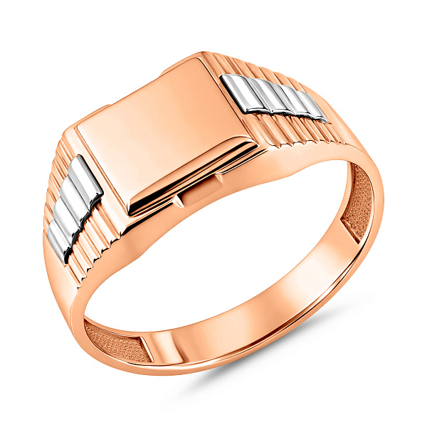 Печатка из красного золота без камней (арт. 170043) – изображение 1