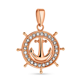 Подвес "Якорь" из красного золота (арт. 424484)