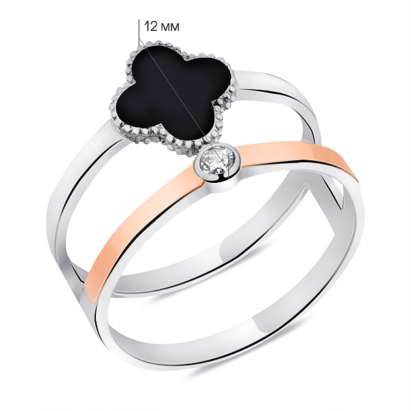 Двойное серебряное кольцо (арт. 7201/687ечкю) – изображение 2