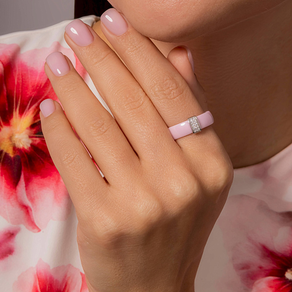 Каблучка зі срібла та кераміки (арт. 7501/1221426кмр) – зображення 3