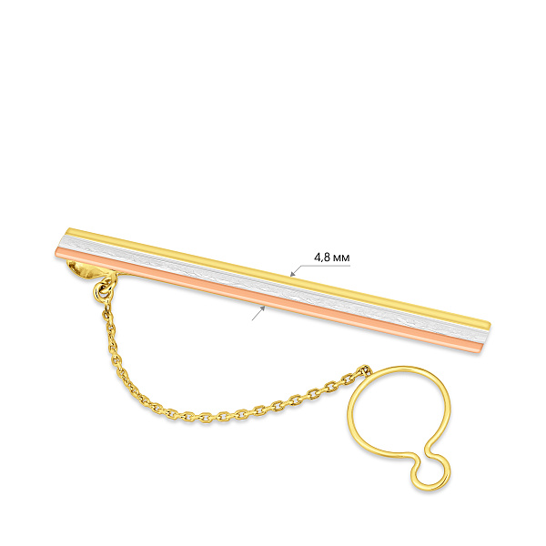 Зажим для галстука из комбинированного золота (арт. 200113жкр) – изображение 2