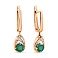 Золоті сережки-підвіски зі смарагдом і діамантами (арт. С011051и) – зображення 1