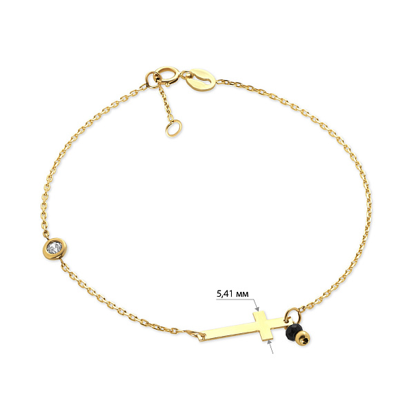 Золотий жіночий браслет з оніксом і фіанітом (арт. 323391жо) – зображення 3
