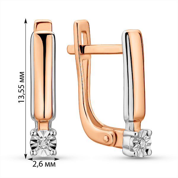 Золотые серьги с бриллиантами (арт. С011038) – изображение 5